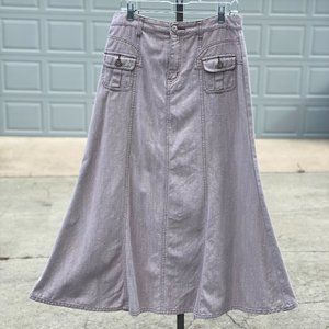 Style J tan denim maxi skirt